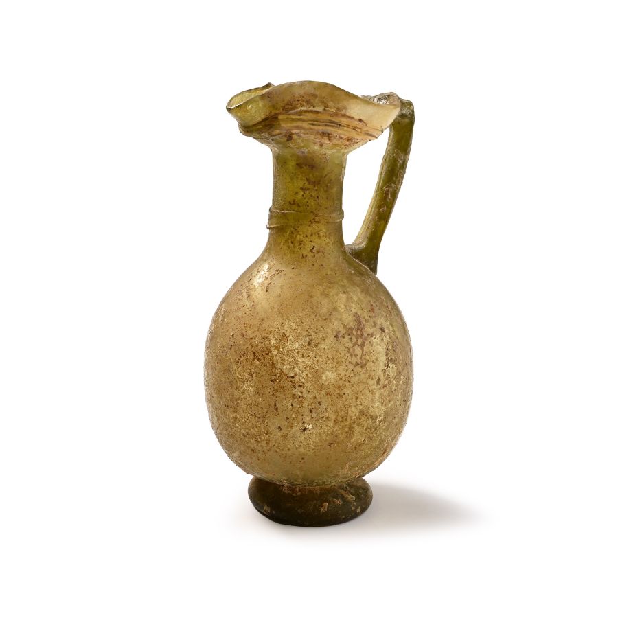 Roman Yellow Glass Trefoil-Mouthed Jug