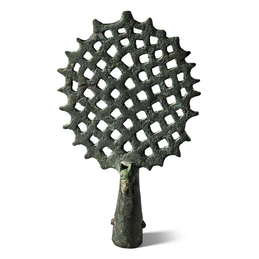 Scythian Bronze Finial with Animal Head