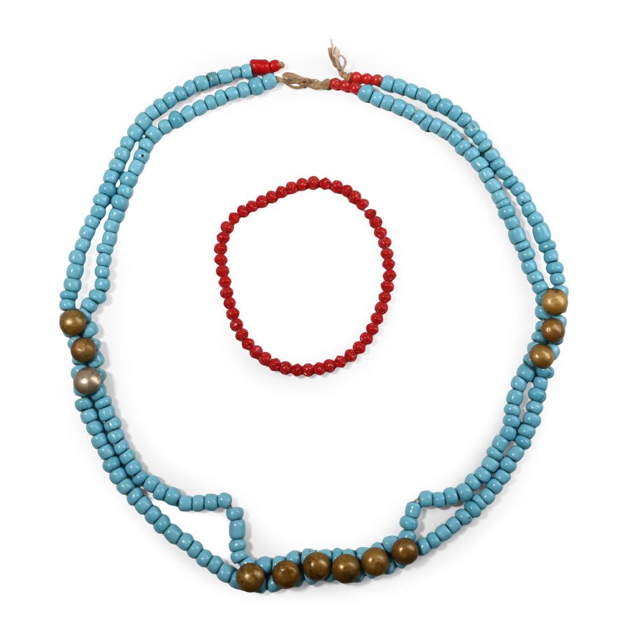 Zulu Man's Glass Bead Necklace and Bracelet