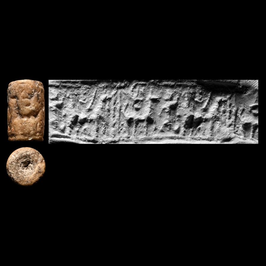 Syrian Limestone Cylinder Seal