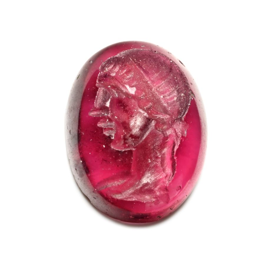 Roman Garnet Gemstone with Bearded Portrait