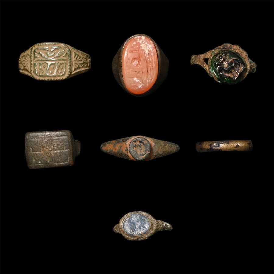 Roman and Later Bronze and Silver Ring Group