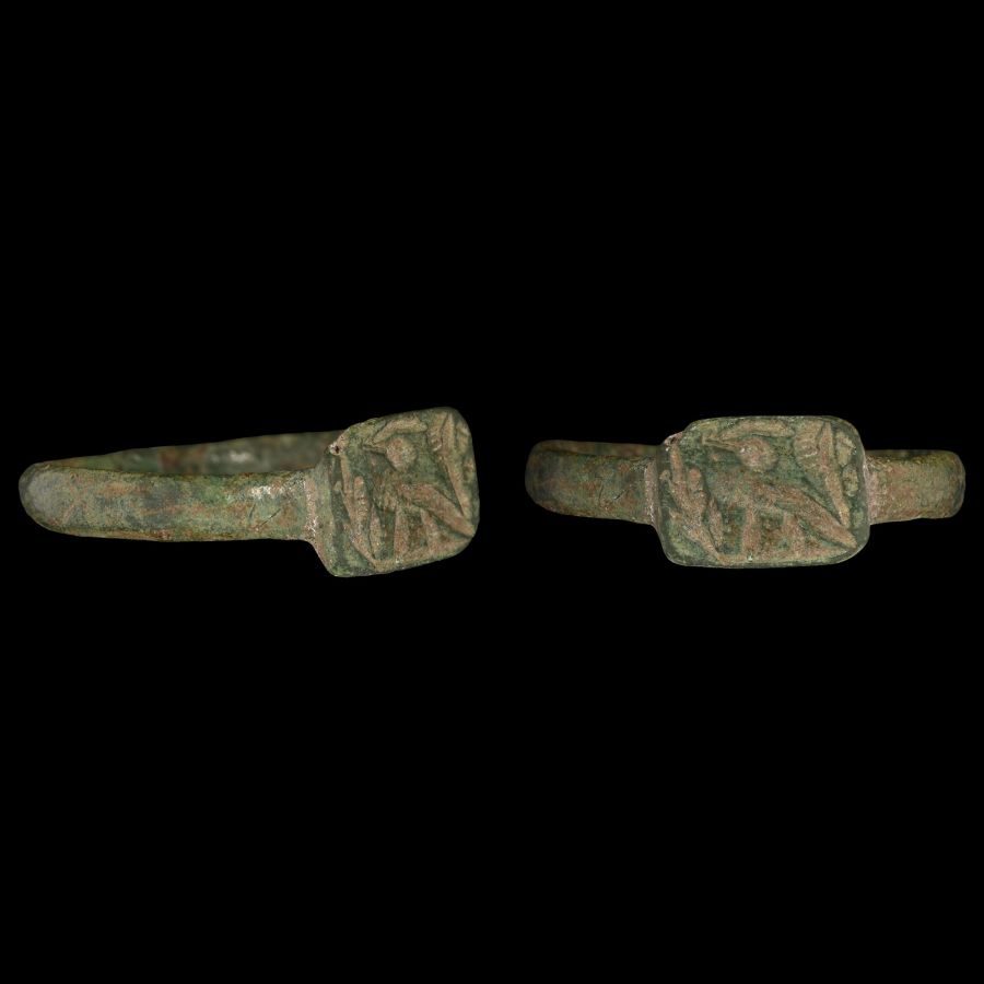 Merovingian Bronze Ring with Stylised Eagle