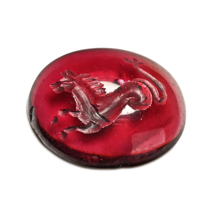 Roman Garnet Gemstone with Hippocamp