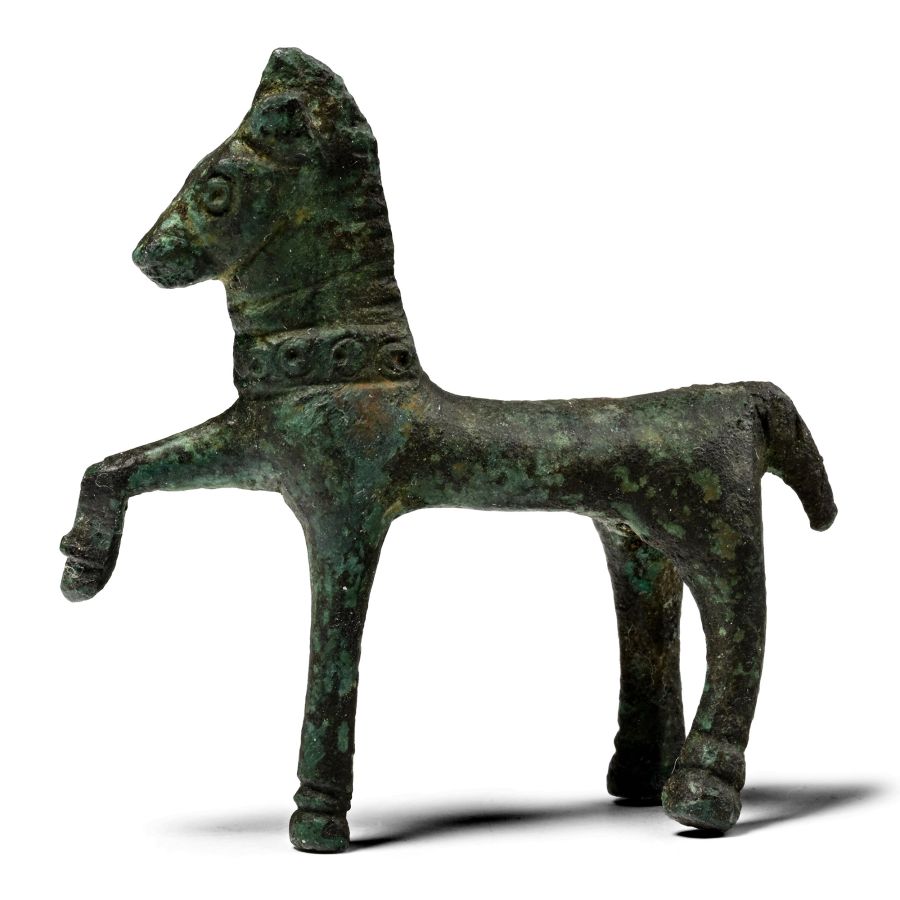 Roman Bronze Stepping Horse Statuette
