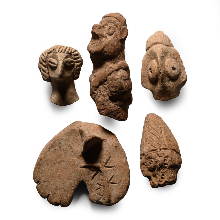 Western Asiatic Terracotta Idol Head and Other Fragment Collection