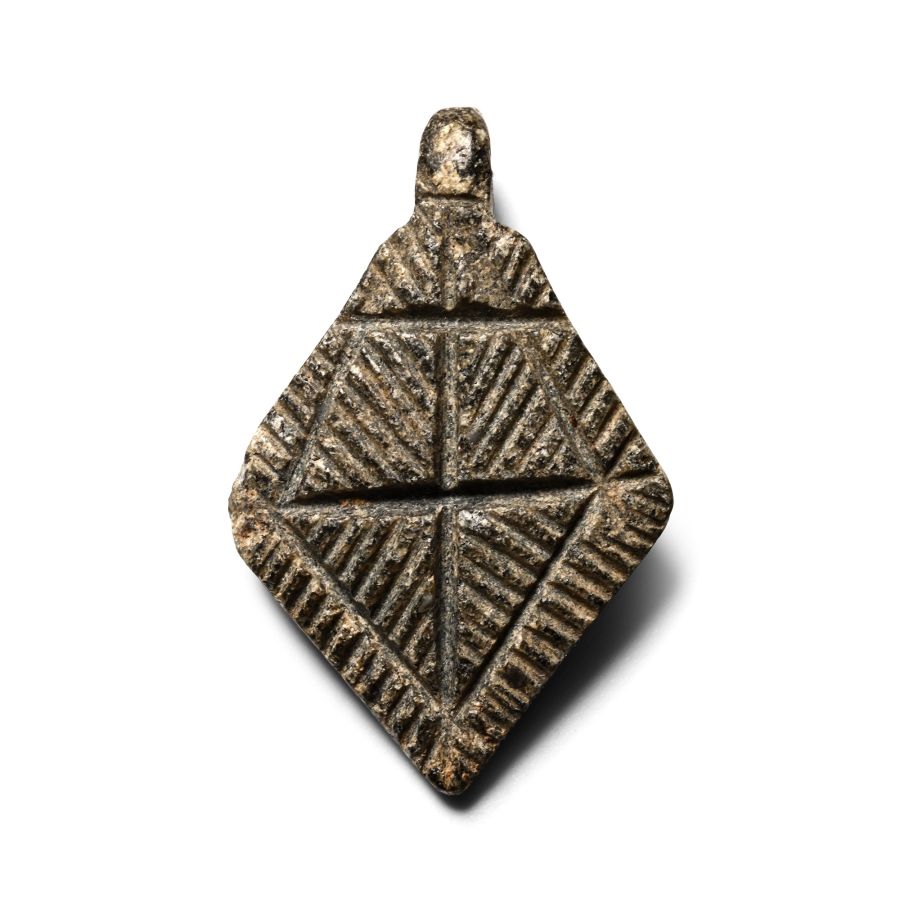 Medieval Schist Pendant with Cross
