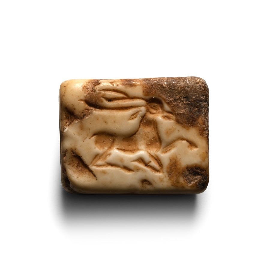 Sasanian Marble Bifacial Amulet with Animals