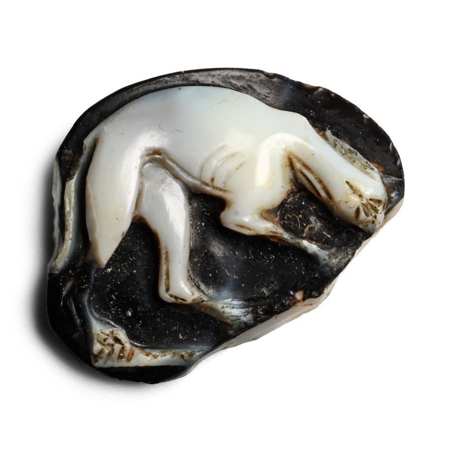 Roman Agate Cameo with Devouring Hound