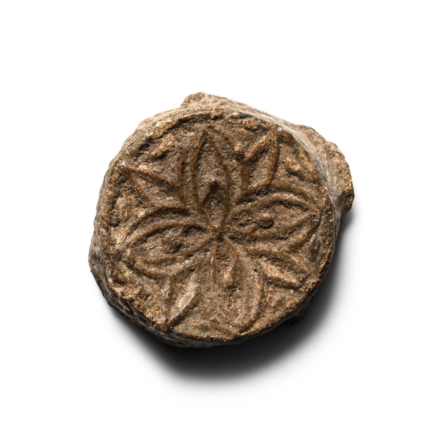 Medieval Lead Lid with Floral Cross