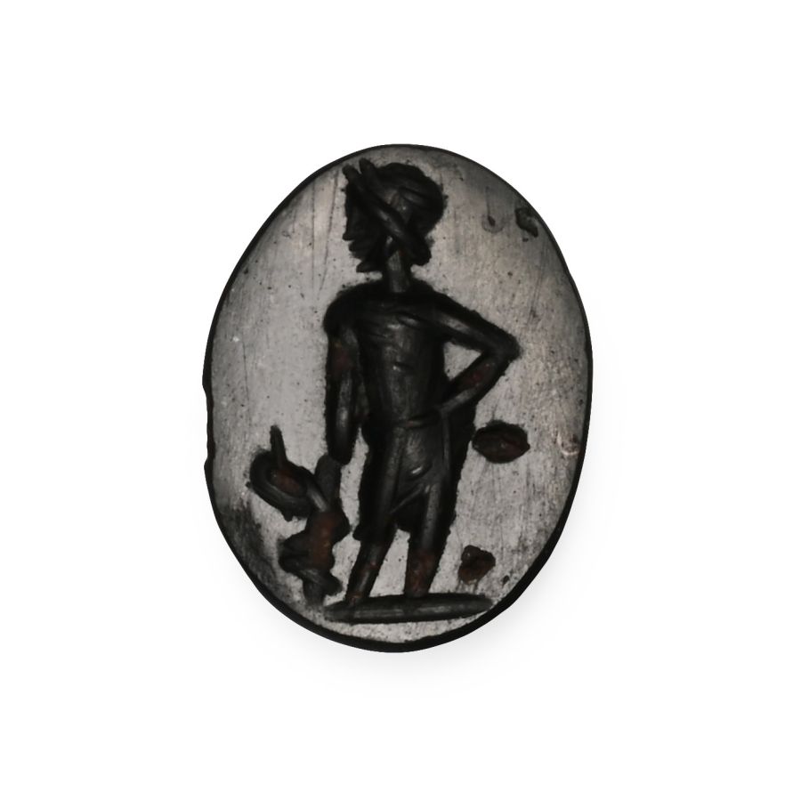 Roman Dark Green Gemstone with Asclepius