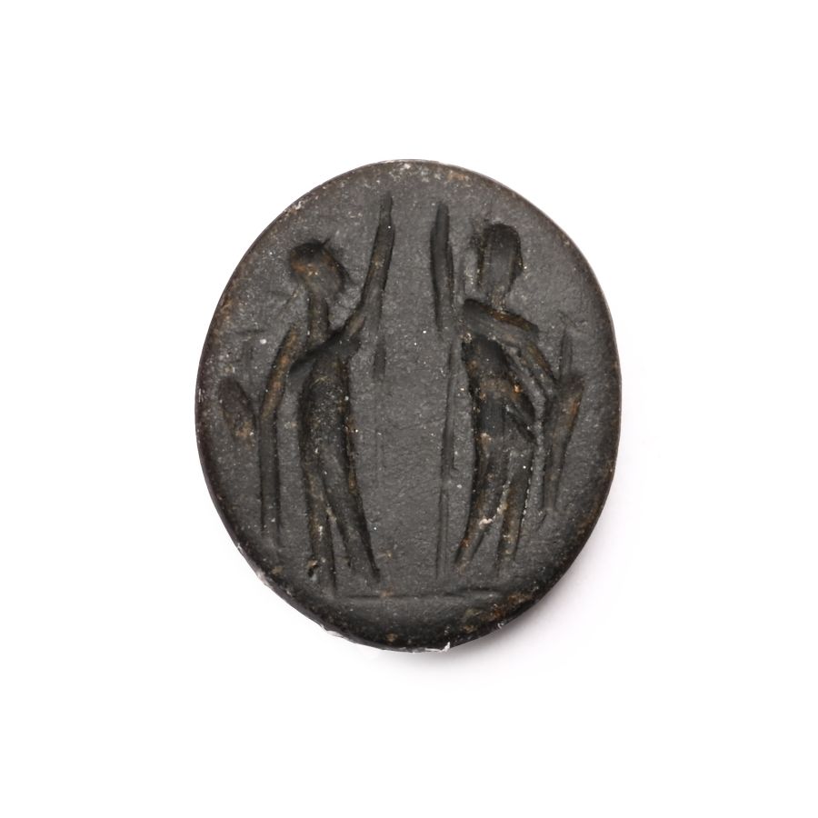 Roman Black Gemstone with Castor and Pollux