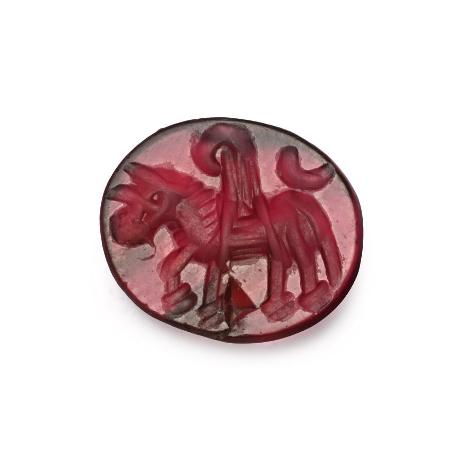 Sasanian Garnet Gemstone with Winged Horse