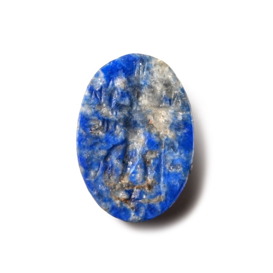 Roman Gnostic Lapis Lazuli Gemstone with Four-Winged Abraxas