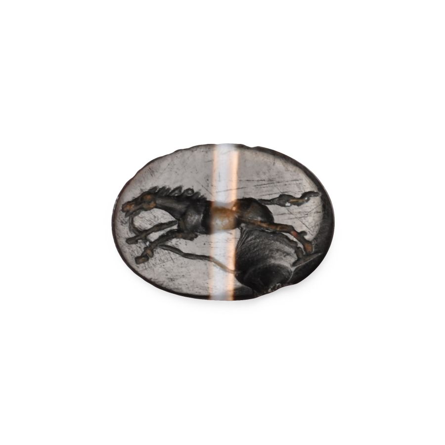 Roman Banded Sardonyx Gemstone with Fleeing Horse