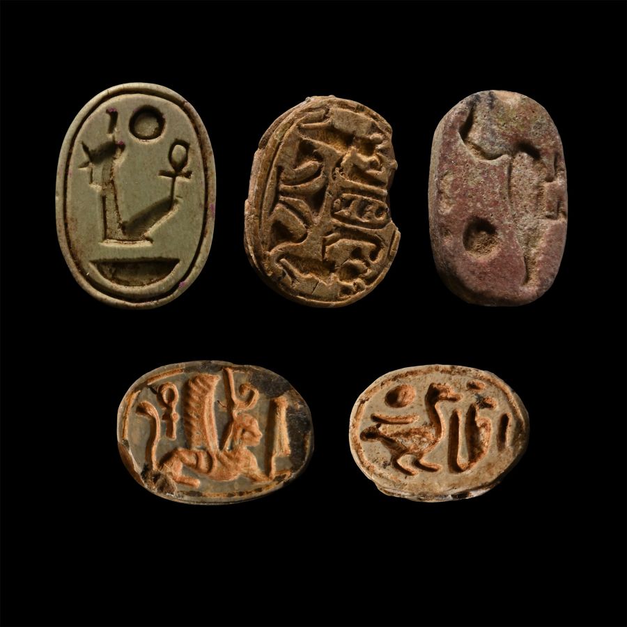 Egyptian and Phoenician Stone Scarab Group