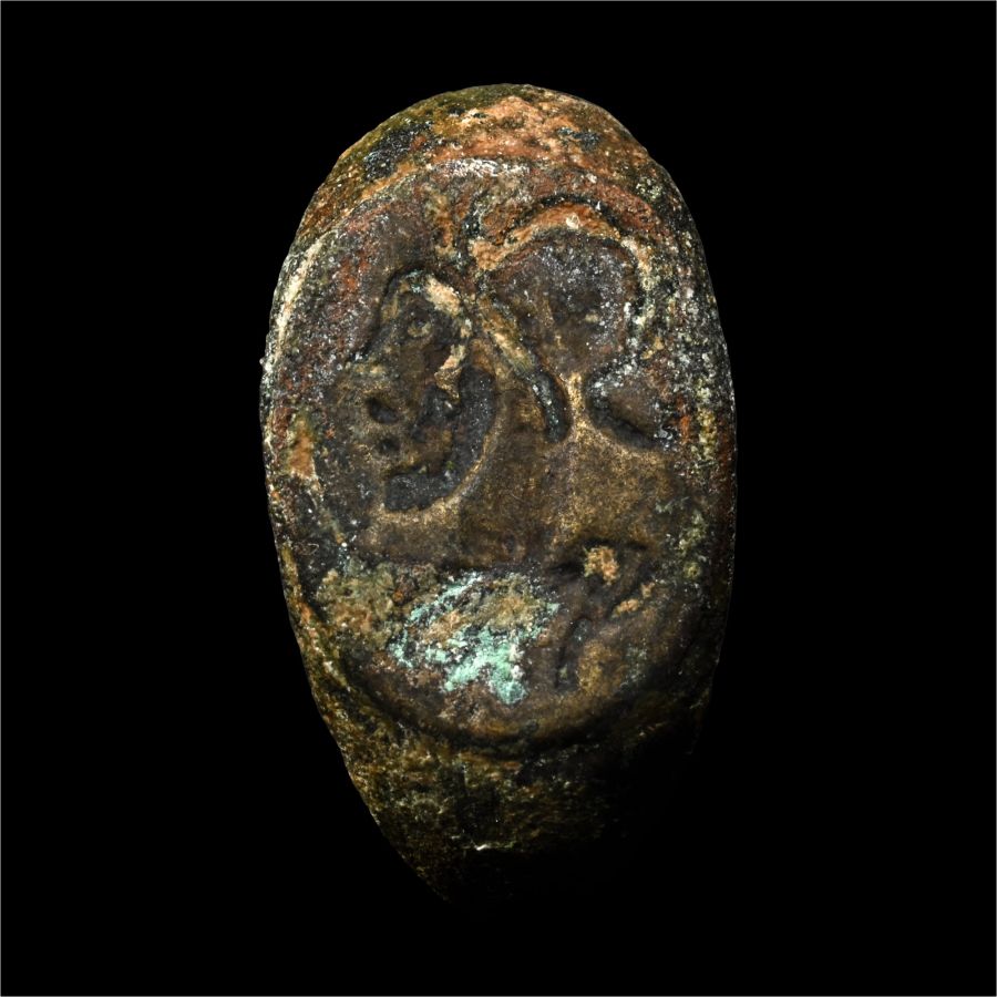 Roman Bronze Ring and Bust of Mars with Martiobarbulus
