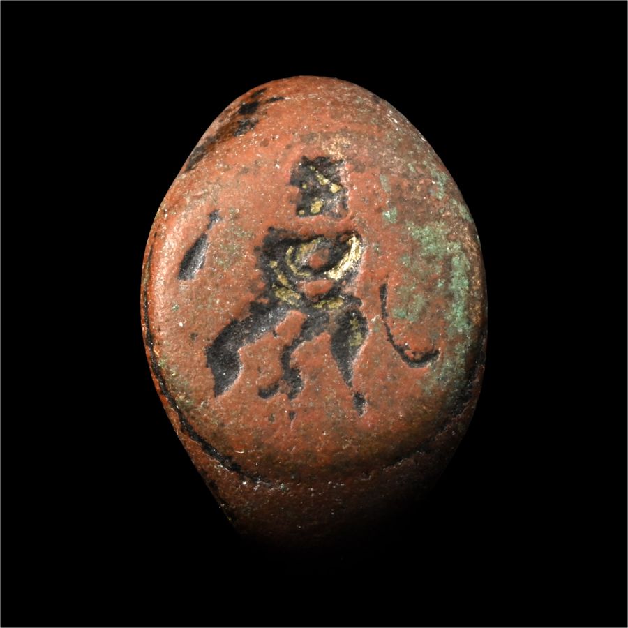 Roman Bronze Ring with Satyr