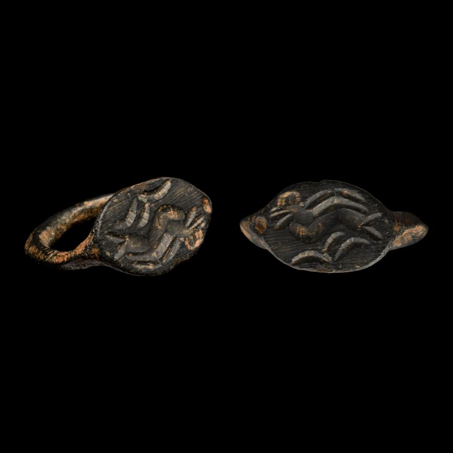 Greek Child's Bronze Ring with Animal