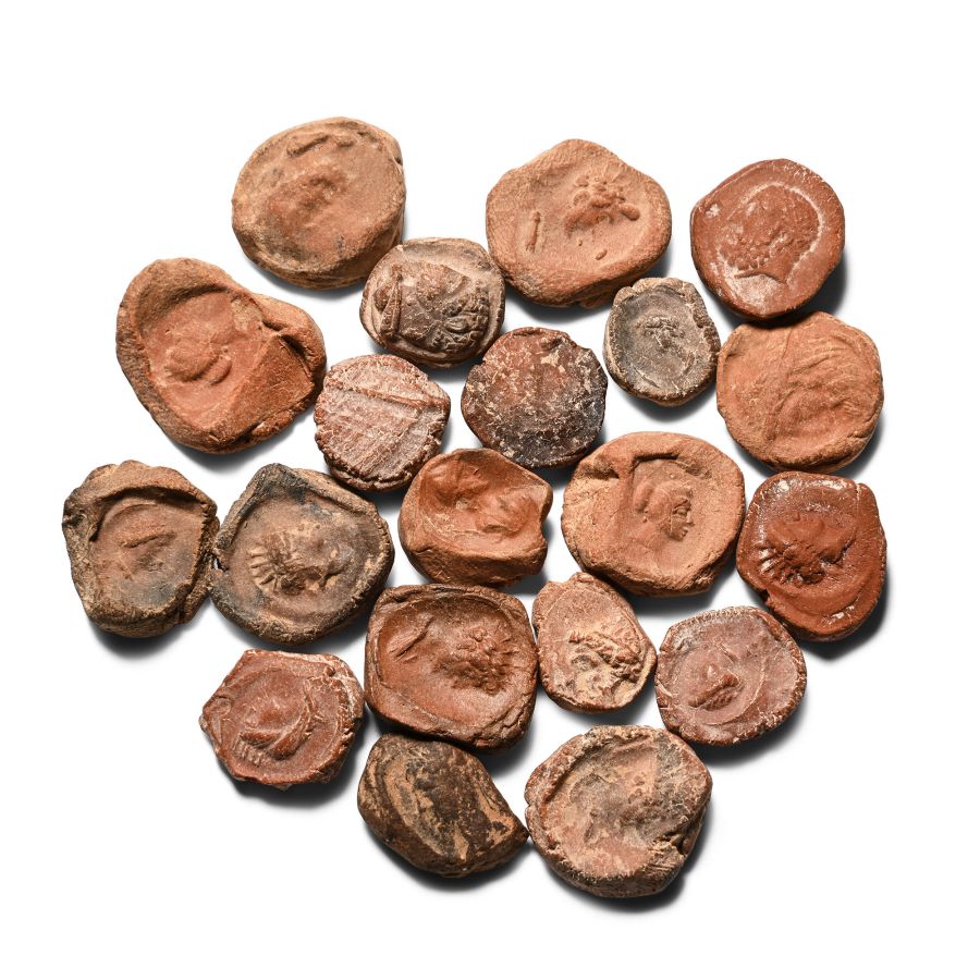 Roman Terracotta Bullae, Tesserae or Token Group