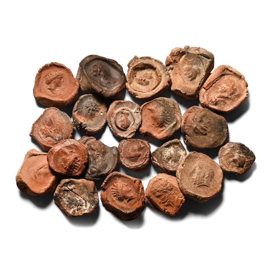 Roman Terracotta Bullae, Tesserae or Token Group