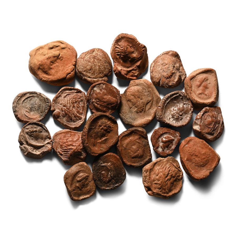 Roman Terracotta Bullae, Tesserae or Token Group