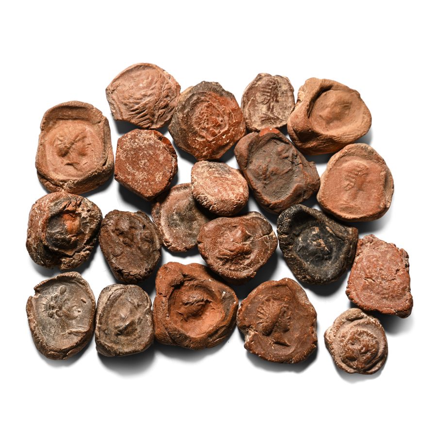 Roman Terracotta Bullae, Tesserae or Token Group