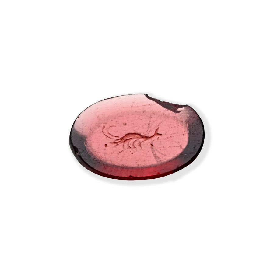 Roman Garnet Gemstone with Shrimp