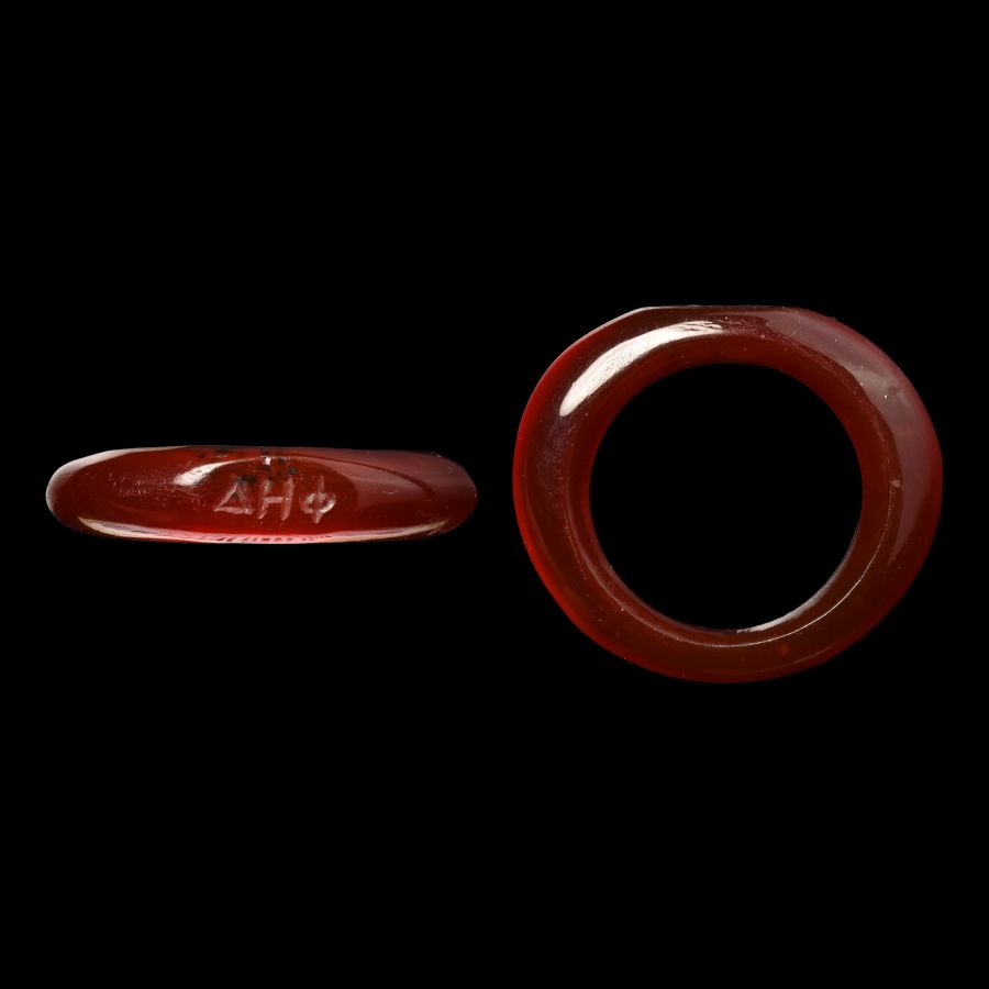 Roman Carnelian Ring with Greek Inscription