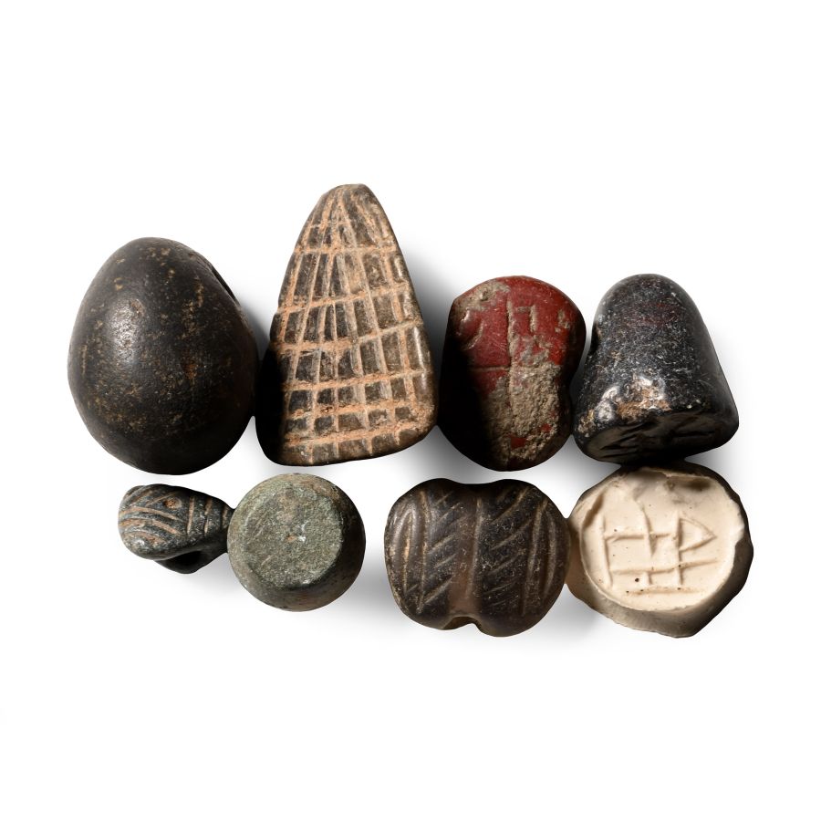 Western Asiatic Engraved Stone Amulet and Stamp Seal Group