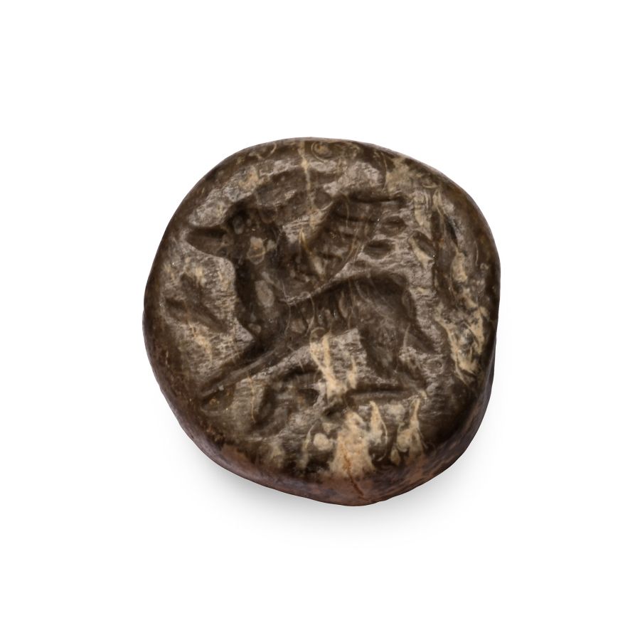 Western Asiatic Stone Stamp Seal with Gryphon