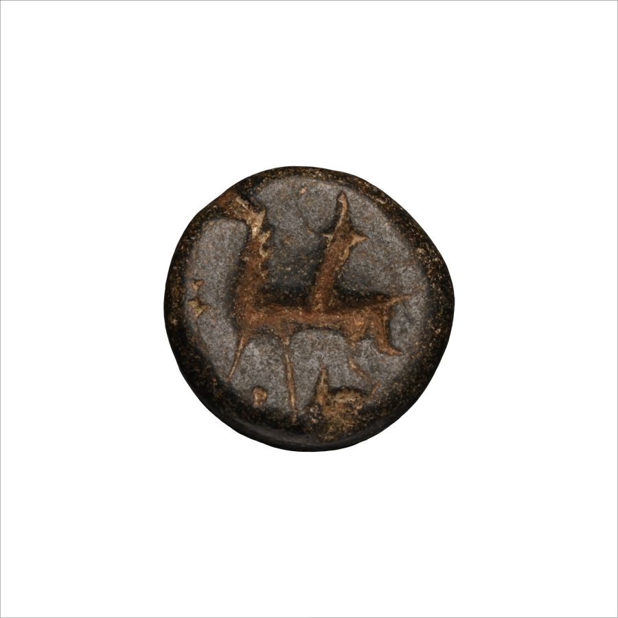 Western Asiatic Black Stone Stamp Seal with Horse and Rider
