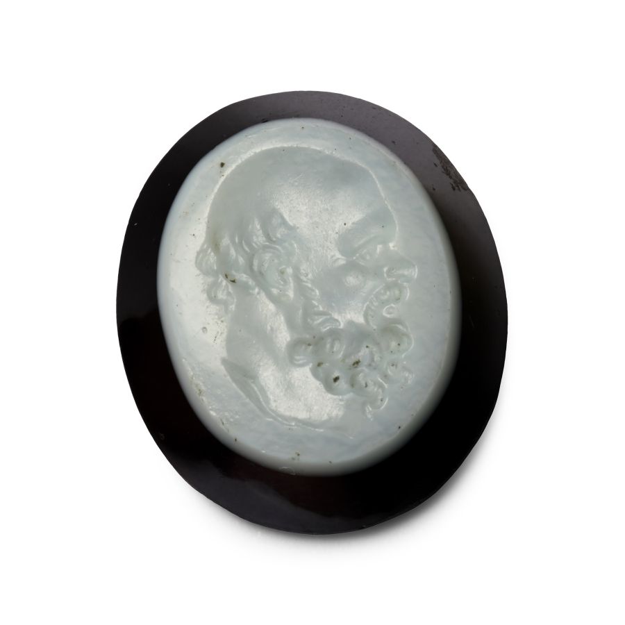 Neo-Classical Glass with the Bust of Silenus