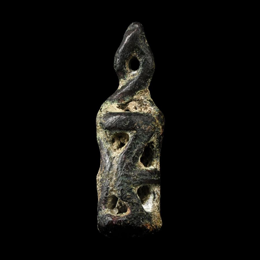 Assyrian Bronze Openwork Amuletic Pendant