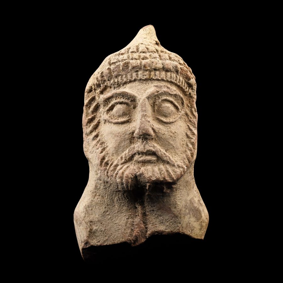 Parthian Terracotta Bust of a Warrior