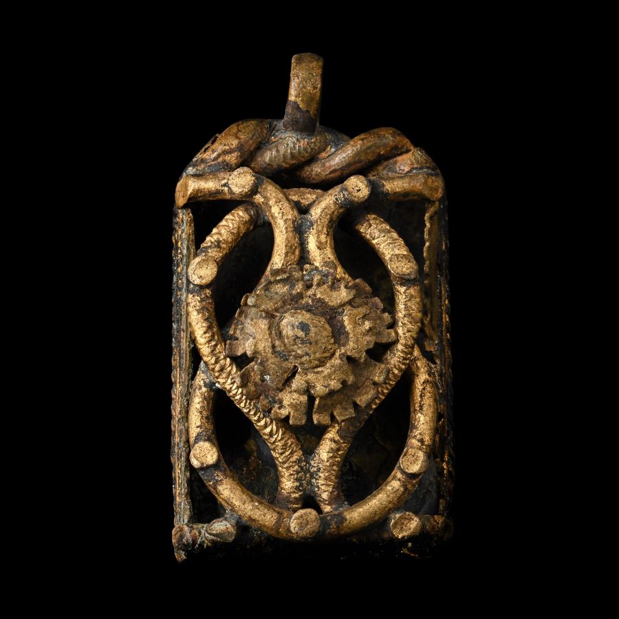 Large Renaissance Gilt Bronze Floral Belt Plate