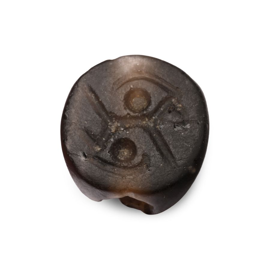 Western Asiatic Stone Stamp Seal With Striding Figure