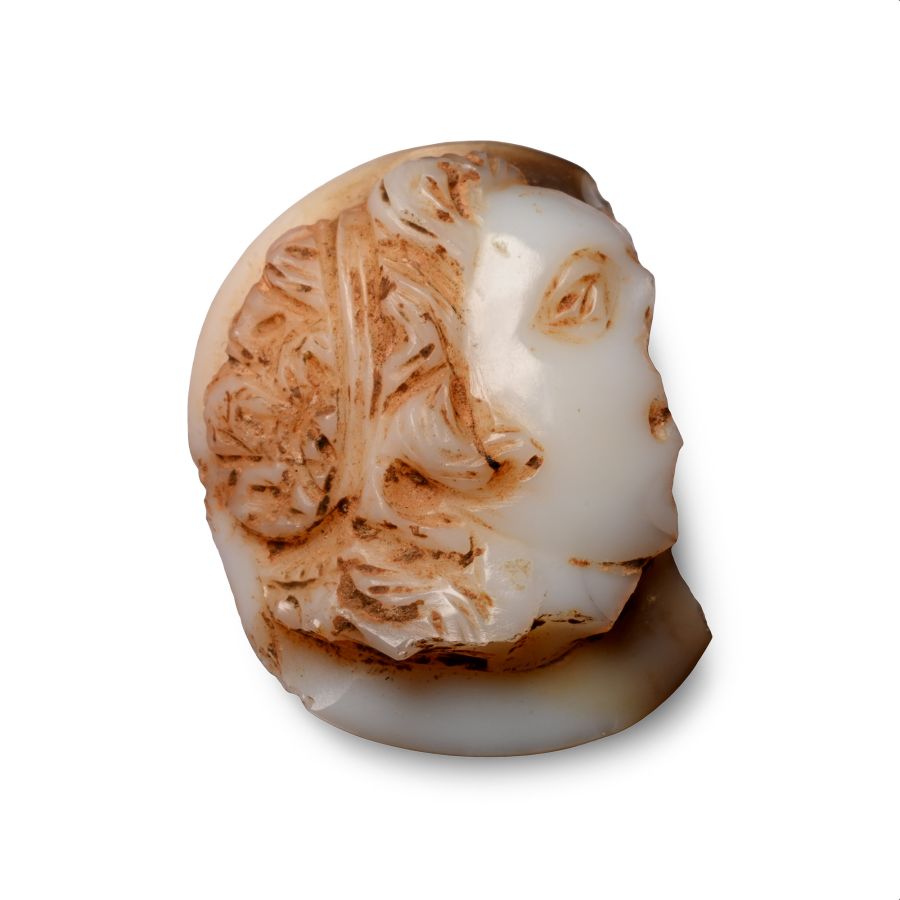 Egyptian Agate Portrait Cameo with Taenia