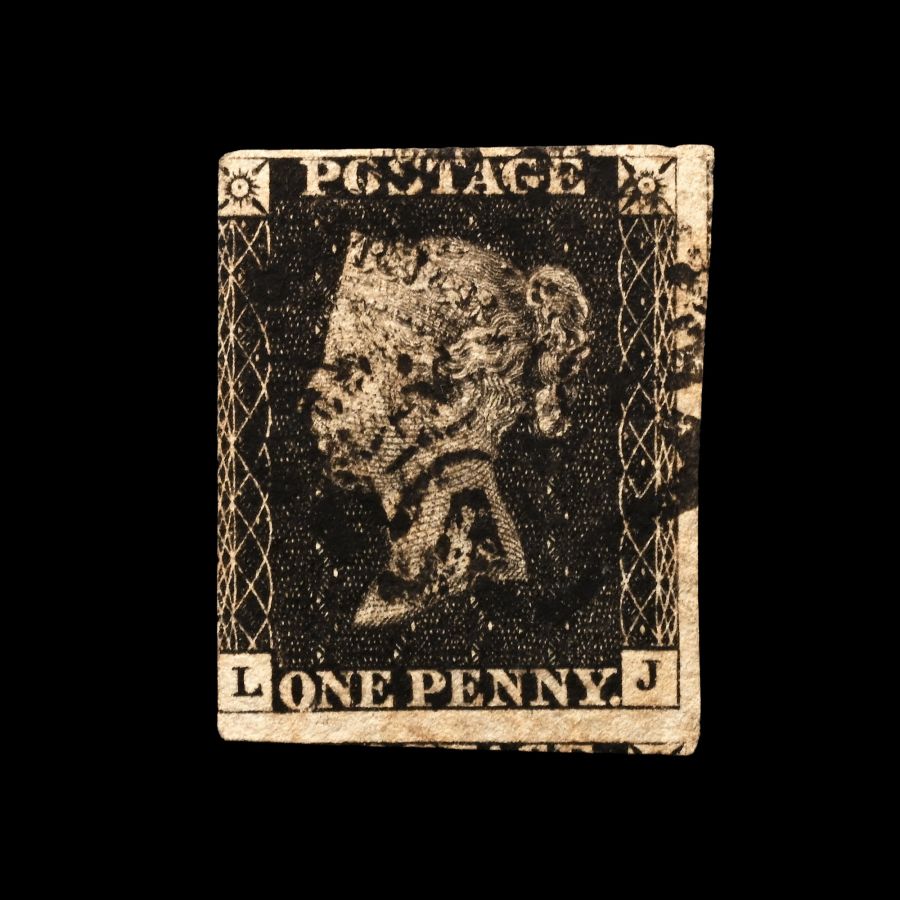 Victorian Penny Black with 'Manchester' Maltese Cross