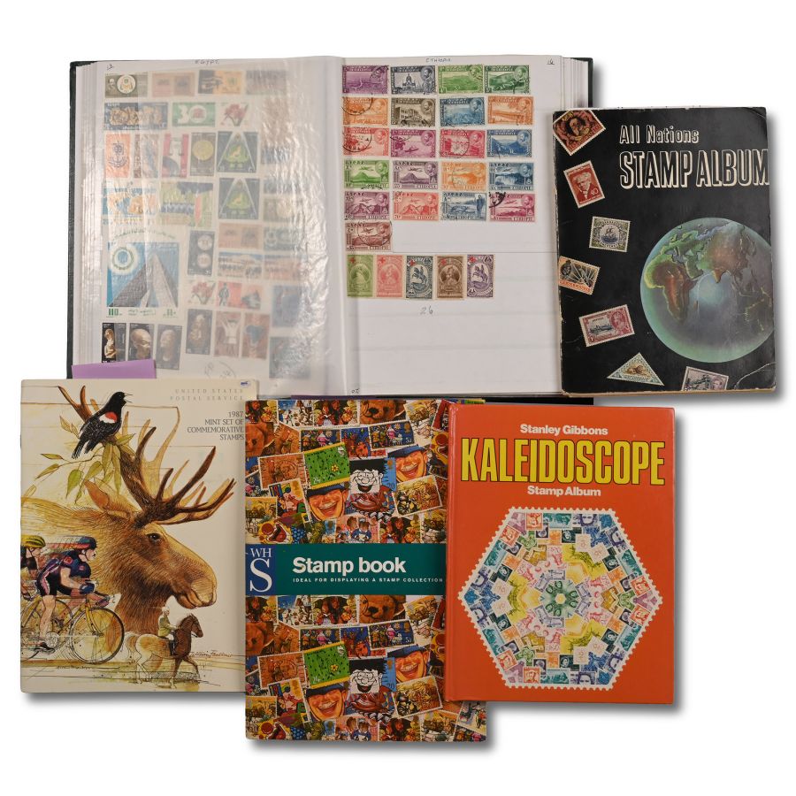 Collection of World Stamps in Five Albums