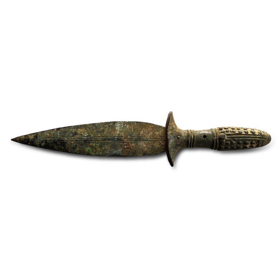 Elamite Bronze Dagger with Decorated Hilt