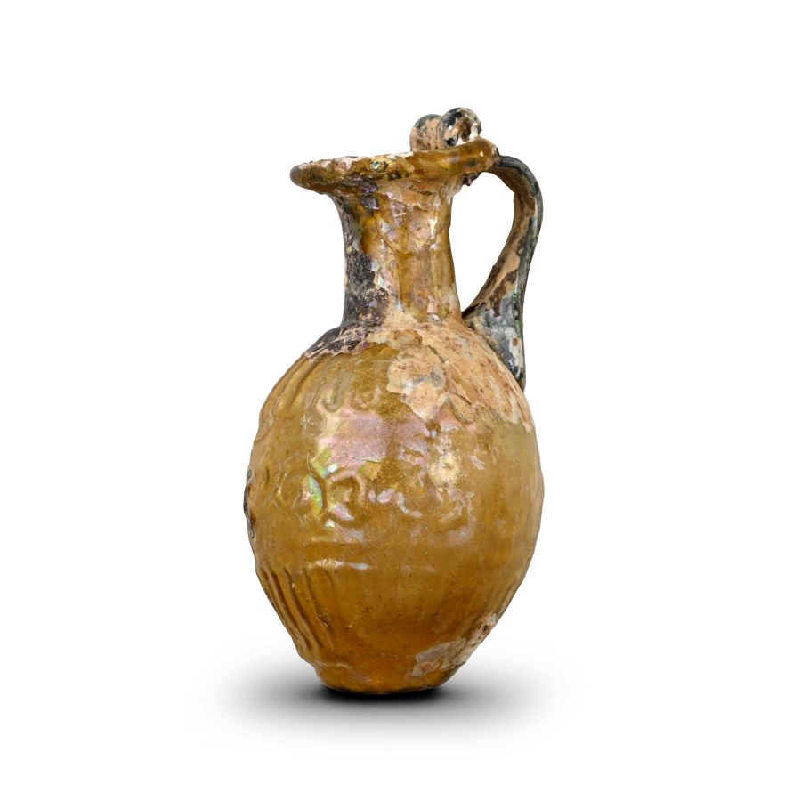 Roman Sidonian Mould Blown Glass Juglet