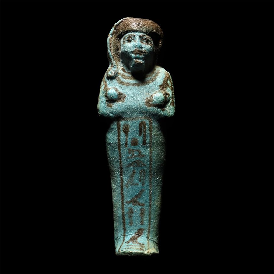 Egyptian Blue Glazed Shabti of Hor