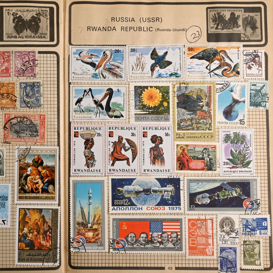 Collection of World Stamps in Six Albums