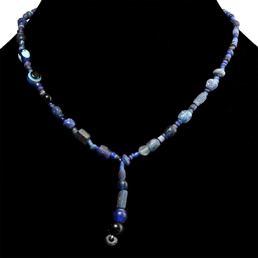 Roman Blue Glass and Other Bead Necklace String
