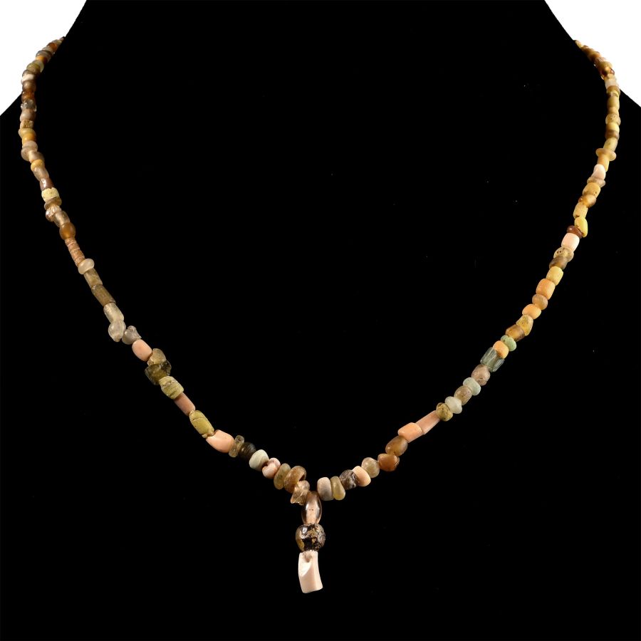 Roman Yellow Glass and Other Bead Necklace String