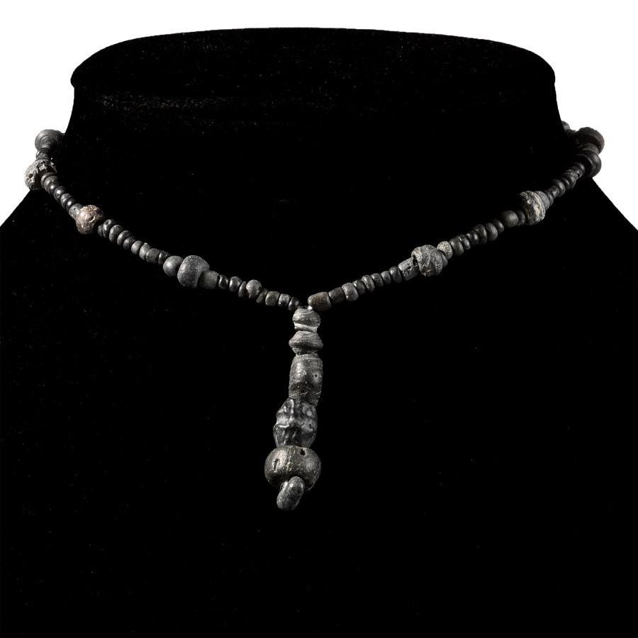 Roman Black Glass and Other Bead Necklace String