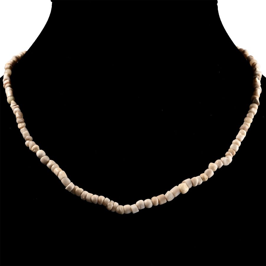 Western Asiatic Cream Stone Bead Necklace String