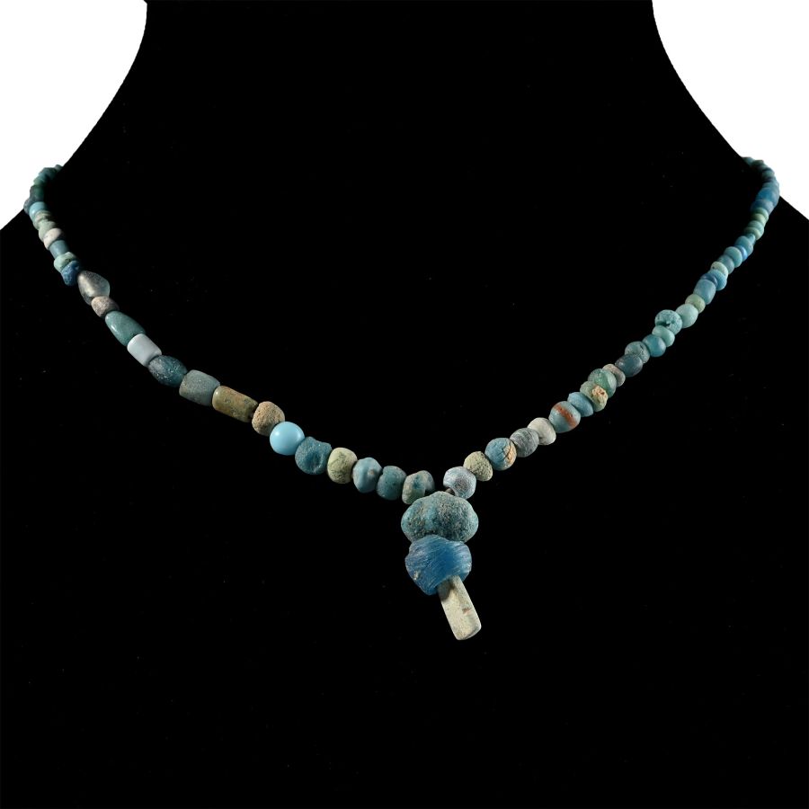 Achaemenid Turquoise Glass and Other Bead Necklace String