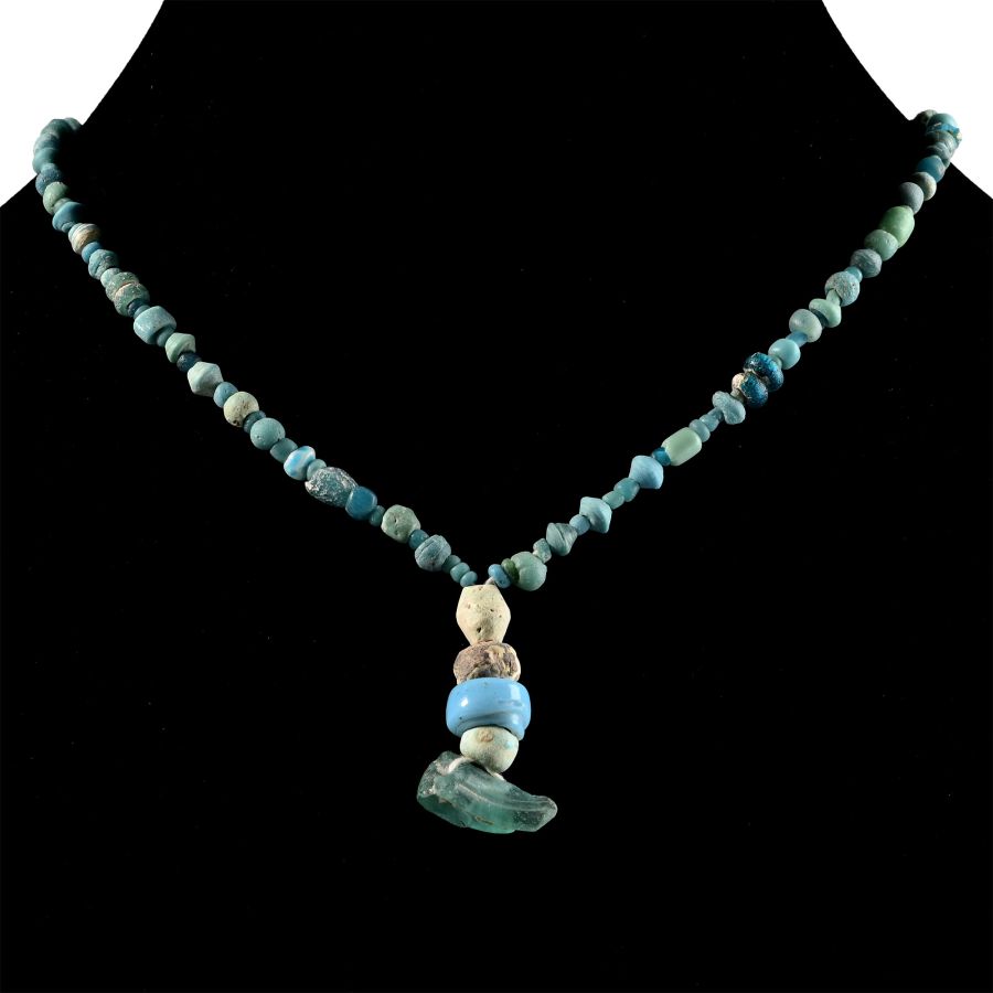 Achaemenid Turquoise Glass and Other Bead Necklace String